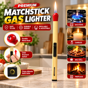 Premium Matchstick Butane Gas Lighter – Long Handle