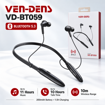 Premium Wireless Neckband Earphones with Deep Bass & Clear Calls