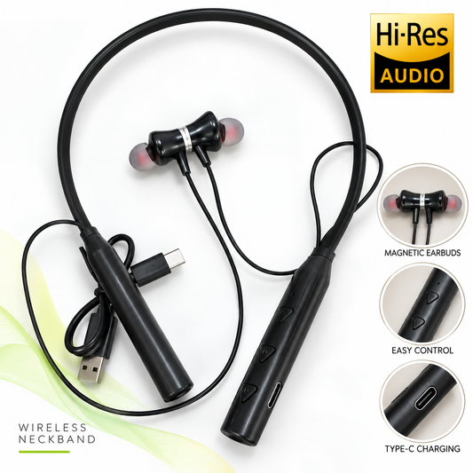 Wireless Neckband Headset with Hi-Res Audio