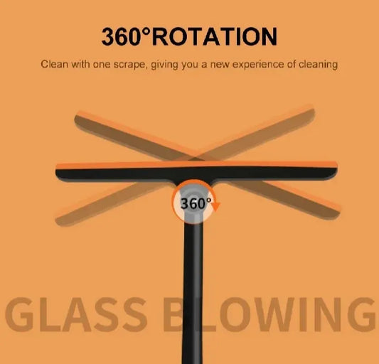 Ultimate 3-in-1 Glass Cleaner – 360° Rotating Brush, Scrubber & Wiper